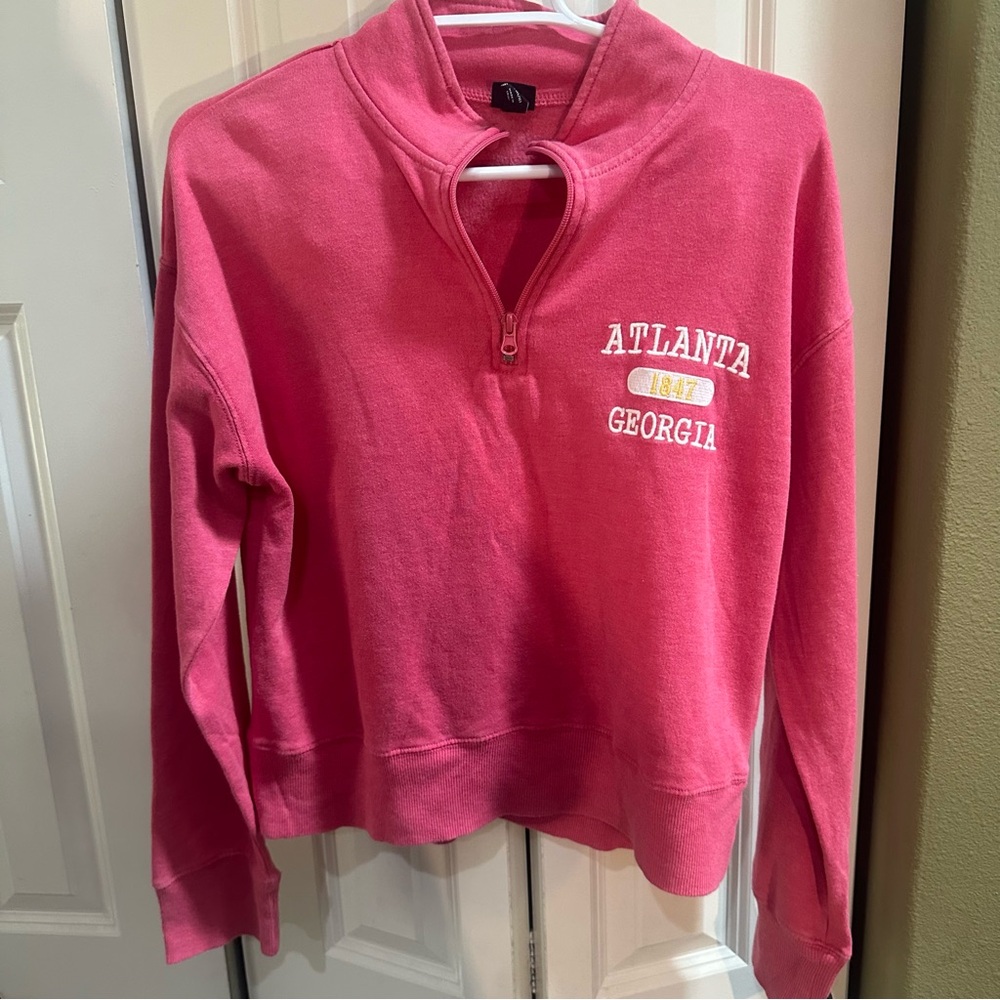 Art Class Pink Atlanta Georgia Women's lightweight 1/4 zip up Sweatshirt, NWT